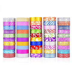 50 Rolls / Box Glitter Tape Hand Ledger Decoration Sticker, 50 Rolls / Box