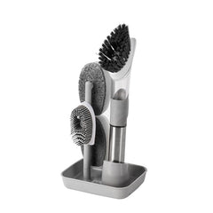Kitchen Oil Dirty Pan Brush Can Add Detergent Sponge Brush Long Handle Cleaning Brush, Blue, Pink, Gray
