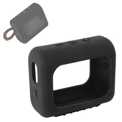 For JBL GO3 Bluetooth Speaker Silicone Cover Portable Protective Case with Carabiner, Red, Black, Silver Gray, Orange, Dark Blue, Mint Green, Army Green