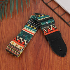 3 PCS Printed Ukulele Guitar Strap, Length: 85-135cm, National Style, Pink Panda, Yellow and Letter, Cartoon, Black White Gant, Blue Flash, Red Flame
