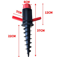 32mm Pipe Diameter Outdoor Beach Sun Umbrella Accessories Large Plastic Portable Spiral Ground Plug, 32mm Sun Umbrella Accessories