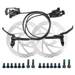 Meroca M800 Bicycle Brake Mountain Bike Universal Bilateral Brake Oil Pressure Disc Brake, Style:, 1 Pair Oil Brakes, 1 Pair Oil Brakes + 1 Pair Disc Brakes, Right Front 800mm, Left Back 1400mm, Right Front 800mm + Disc Brake                           ...