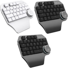 DELUX T11 29 Keys Single-Hand Keyboard Shortcut Key Speech Tool Flat Keyboard, Colour: Silver, Silver