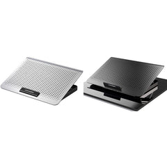 ICE COOREL Laptop Aluminum Alloy Radiator Fan Silent Notebook Cooling Bracket, Space Silver, Six-Fan Space Silver, Six-Fan Tungsten Gold Black