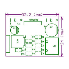 5 PCS TDA2030A Power Amplifier Board Module Audio Amplifier Module