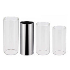 M02219 4 in 1 Plexiglass Slid Bar + Stainless Steel Slid Bar + Celluloid Guitar Finger Pick + Plastic Box Set, Plexiglass Slid Bar