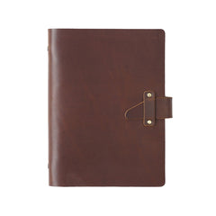 A5 Cowhide Retro Loose-Leaf Notebook Diary Office Business Simple Notepad Crazy Horse Leather Handbook, Brown, Ink Green, Blue, Black, Coffee, Wine Red, Purple