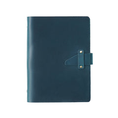 A5 Cowhide Retro Loose-Leaf Notebook Diary Office Business Simple Notepad Crazy Horse Leather Handbook, Brown, Ink Green, Blue, Black, Coffee, Wine Red, Purple
