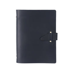 A5 Cowhide Retro Loose-Leaf Notebook Diary Office Business Simple Notepad Crazy Horse Leather Handbook, Brown, Ink Green, Blue, Black, Coffee, Wine Red, Purple