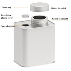 Square Tinplate Metal Sealed Cans Coffee Bean Powder Tin Cans, Specification: With Air Valve, With Air Valve