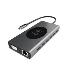 BX15W USB HUB Type-C Docking Station with Wireless Charge Function, BX15W