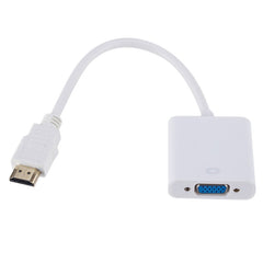 ZHQ007 HD 1080P HDMI to VGA Converter, White, Black