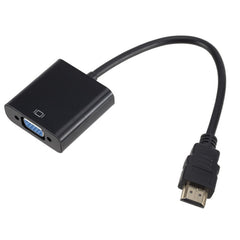 ZHQ007 HD 1080P HDMI to VGA Converter, White, Black