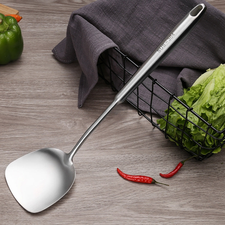 304 Stainless Steel Kitchen Equipment Thickened Hollow Handle Cooking Tool, Style:, Spatula, Soup Spoon, Slotted Spoon, Slotted Shovel