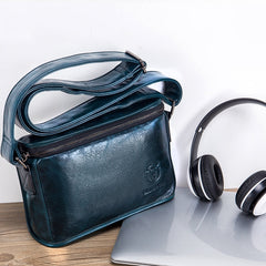 BULL CAPTAIN Leather Shoulder Messenger Bag For Men, Cool Black, Brown, Smog Blue, Dark Night Green