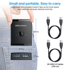 T25 2 In 1 USB3.0 Bidirectional Switch Printer Sharer Splitter