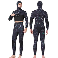 DIVE&SAIL 5mm Split Thick And Keep Warm Long Sleeves Hooded Diving Suit, 5mm L Green, 5mm L Black, 5mm L Orange, 5mm XL Green, 5mm XL Black, 5mm XXL Green, 5mm XL Orange, 5mm XXL Black, 5mm XXXL Green, 5mm XXL Orange, 5mm XXXL Black, 5mm M Green       ...