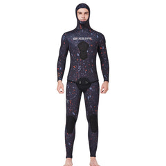 DIVE&SAIL 5mm Split Thick And Keep Warm Long Sleeves Hooded Diving Suit, 5mm L Green, 5mm L Black, 5mm L Orange, 5mm XL Green, 5mm XL Black, 5mm XXL Green, 5mm XL Orange, 5mm XXL Black, 5mm XXXL Green, 5mm XXL Orange, 5mm XXXL Black, 5mm M Green       ...