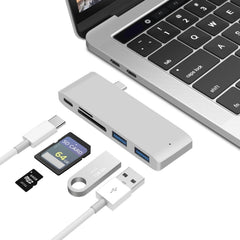 USB-C To HDMI Splitter Docking Station Card Reader, Specification：, 5 in 1 Gray, 5 in 1 Silver, 6 in 1 Gray, 6 in 1 Silver