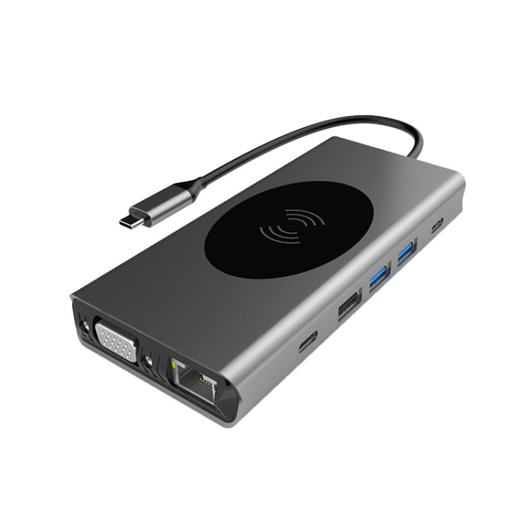 BX13V 13 In 1 Type-C Docking Station Wireless Charging Hub, BX13V