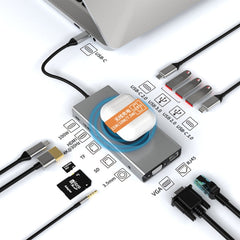 BX13V 13 In 1 Type-C Docking Station Wireless Charging Hub, BX13V