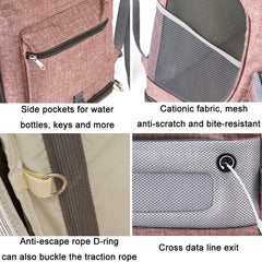 LDLC QS-002-L Foldable And Breathable Portable Pet Backpack, Light Gray, Light Pink, Denim Blue, Ginger Yellow