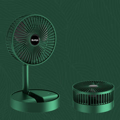 Portable Folding Fan  Retractable Floor Standing Fan,Style:, Rechargeable (Green), USB Plug In (Green)