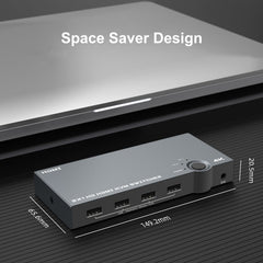 2 In 1 Out 4K 60Hz KVM HDMI Switch  USB Swltch Splitter Box HUB