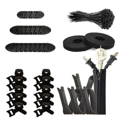 Desktop Data Cable Organizer Storage Winder Combination Set, 119 In 1, Zipper:126 In 1, Network Pipe:126 In 1