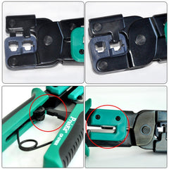 ProsKit Dual-purpose 6/8P Iron Handle Network Ratchet Crimping Plier, CP-376ER