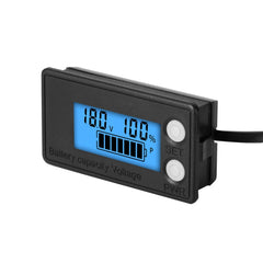 Waterproof LCD Two-wire Lead-acid Lithium Battery Digital Display Voltage Meter, 8-100V (White), 8-100V (Blue), 8-72V (White), 8-72V (Blue)