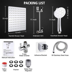 Pressurized Water-Saving Top Spray Handheld Dual Shower Set, Dual Shower Set