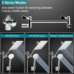 Pressurized Water-Saving Top Spray Handheld Dual Shower Set, Dual Shower Set