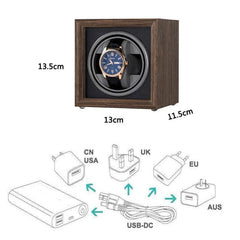 USB Automatic Mechanical Watch Shaker Watch Rotates Places Storage Box, 1 Watch Black, 1 Watch Red, 2 Watches Black, 2 Watches Red, 4 Watches Black, 4 Watches Red