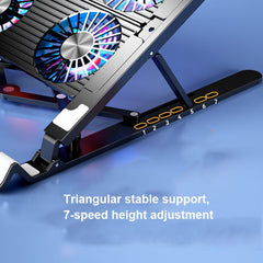 Laptop Radiator Bracket Folding Storage Air-cooled Cooling Base,Style:, Four Fan
