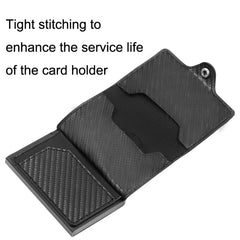 FY2108 Tracker Wallet Metal Card Holder for AirTag 2nd Gen / AirTag 1st Gen, Crazy Horse (Black)