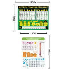 Kitchen Condiment Recipe Conversion Chart Magnetic Waterproof Sticker