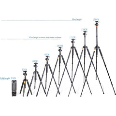 QingZhuangShiDai Q666 Portable Travel SLR Camera Aluminum Magnesium Alloy Tripod, Q666(Black)