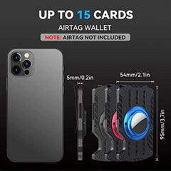 Men Ultra Slim Tracker Card Holder RFID Metal Card Holder for AirTag 2nd Gen / AirTag 1st Gen, Black, Blue, Red
