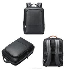 Bopai 61-70111 Cowhide Multi-compartment Waterproof Anti-theft Backpack with USB Charging Hole, 61-70111
