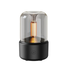 120ML Simulated Candlelight Aroma Diffuser USB Home Atmosphere Night Light Humidifier, DQ702 (Black), DQ702 (Beige)