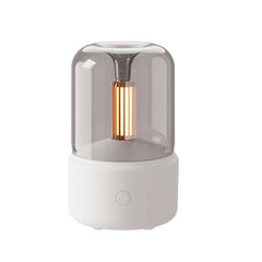 120ML Simulated Candlelight Aroma Diffuser USB Home Atmosphere Night Light Humidifier, DQ702 (Black), DQ702 (Beige)