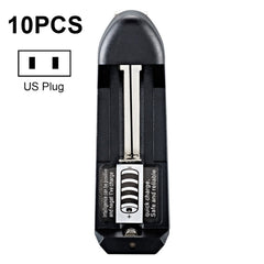 10 PCS BMAX Single Slot Direct Insert Power Supply 18650 Lithium Battery Charger, Single Slot EU Plug(Black), Single Slot US Plug(Black)