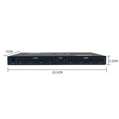 FJGEAR SM4K108 8 Ports HDMI Splitter 4K HD Audio And Video Splitter EU Plug, SM4K108