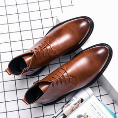WJZ-G11 Men British Pointed Leather Shoes Business Casual Boots, 38, 39, 40, 41, 42, 43, 44, 45