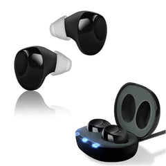 TWS In-Ear Sound Amplifier For Elderly Hearing Aid Headphones, White, Black