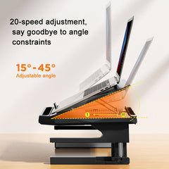 Double Layer Foldable Lift Laptop Stand  Aluminum Computer Heightening Bracket