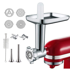 For Kitchenaid Porking Enemy Accessories Dough Maker Grinder Meat Universal Set, Grinder Meat Set (White), Grinder Meat Set (Silver Gray)