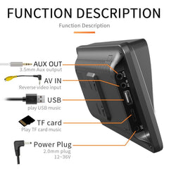 7 inch AHD Wireless CarPlay Car MP5 Player, Support Mobile Phone Interconnection, B5300 With Camera