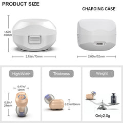 Z-127C TWS Charging Hearing Aid Sound Amplifier Auxiliary Listener, Z-127C Red Blue